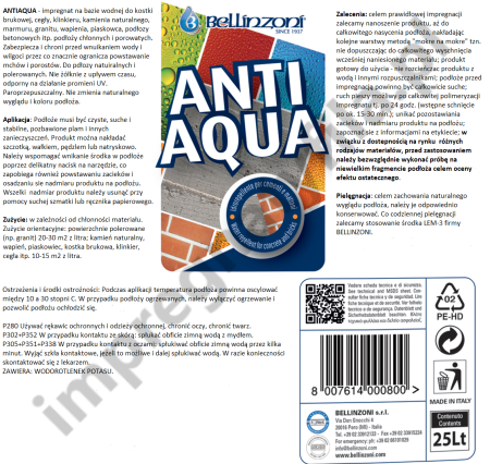 Bellinzoni Antiaqua polska etykieta