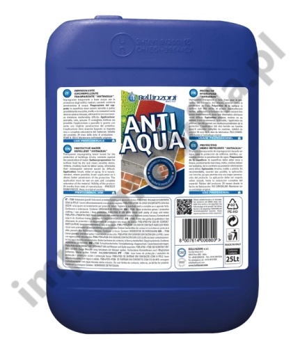 Przejdź do produktu BELLINZONI ANTIAQUA (20 L) - impregnat do kamienia, kostki brukowej i podłoży chłonnych